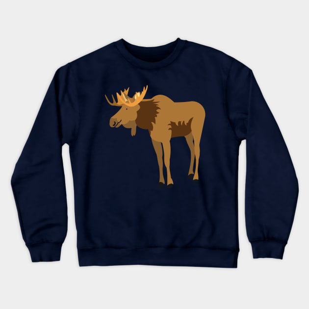 Moose Crewneck Sweatshirt by evisionarts